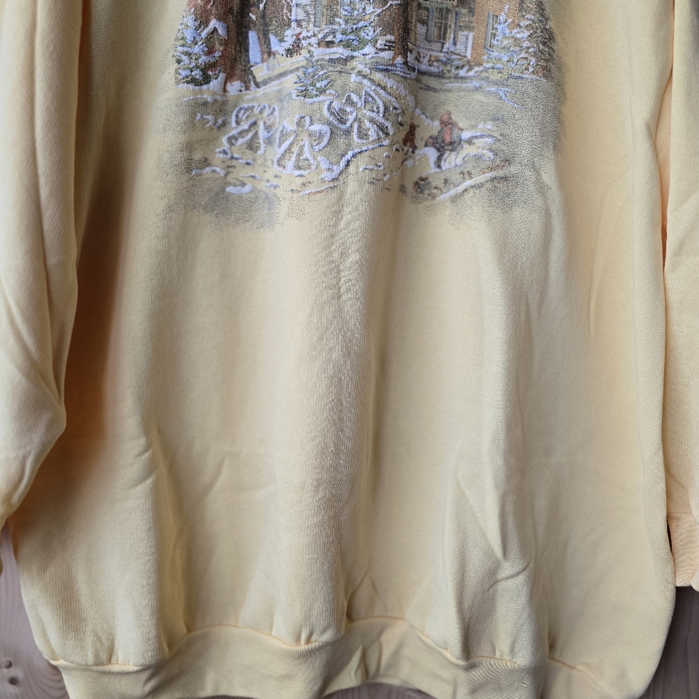 Vintage East Coast Plus Crewneck Yellow White Womens 3X - Picture 3 of 7